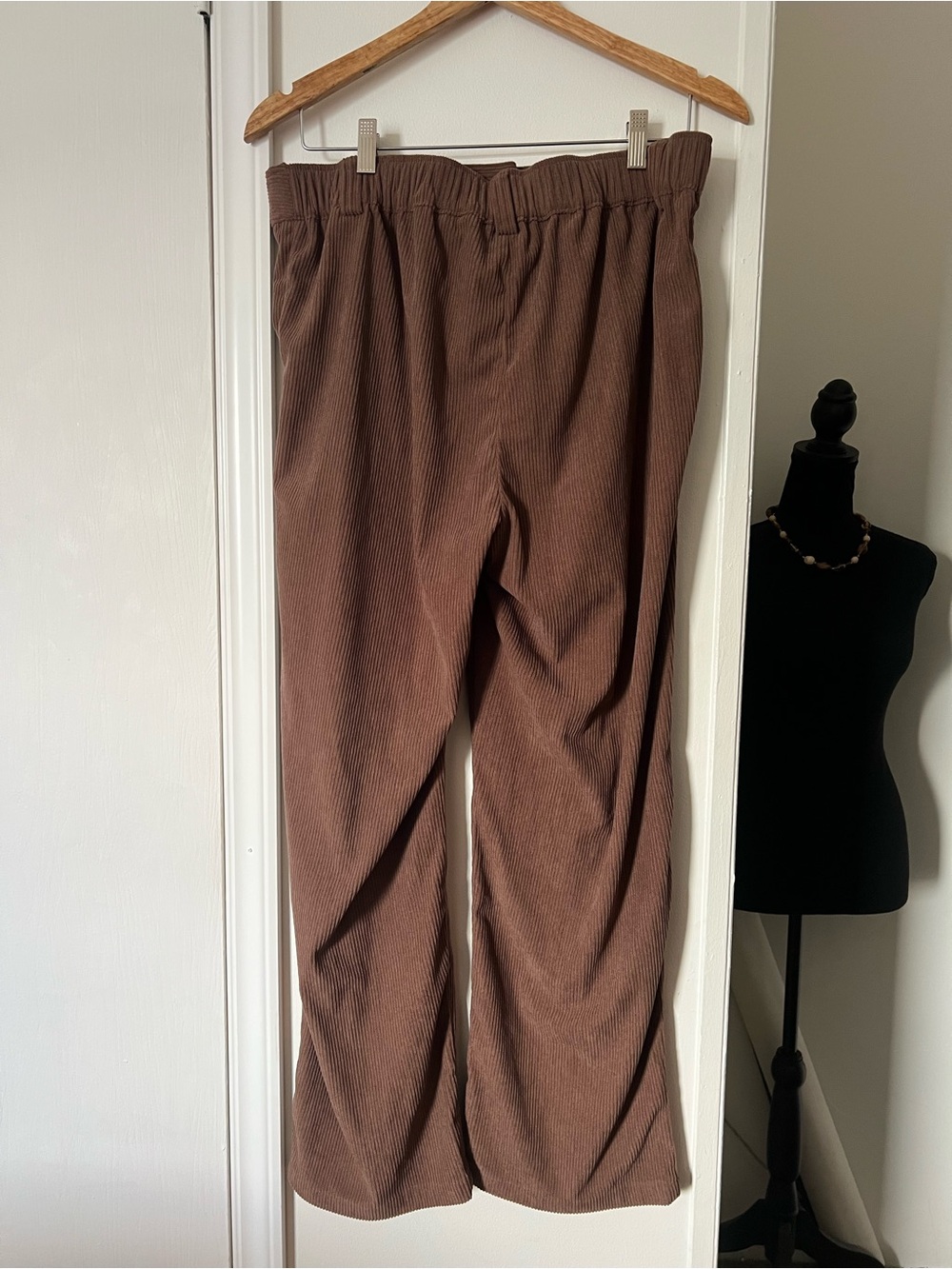Halara Brown Corduroy High Rise Wide Leg Pants Size Large - Picture 5 of 6